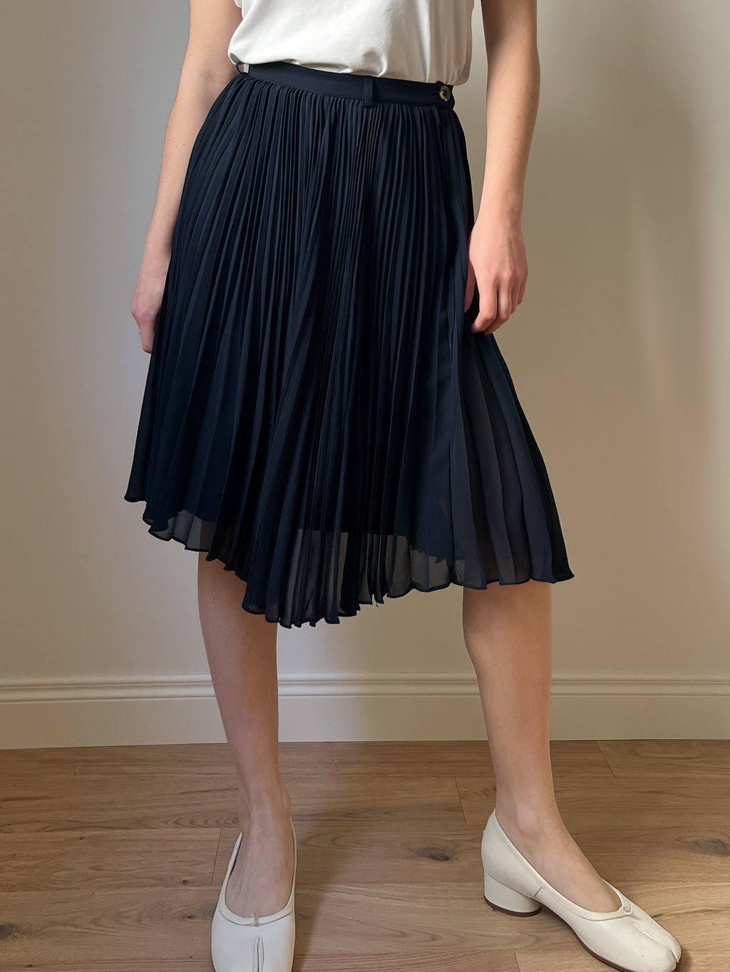 Aspesi pure silk blue skirt