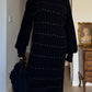 Lambswool, angora and strass black dress