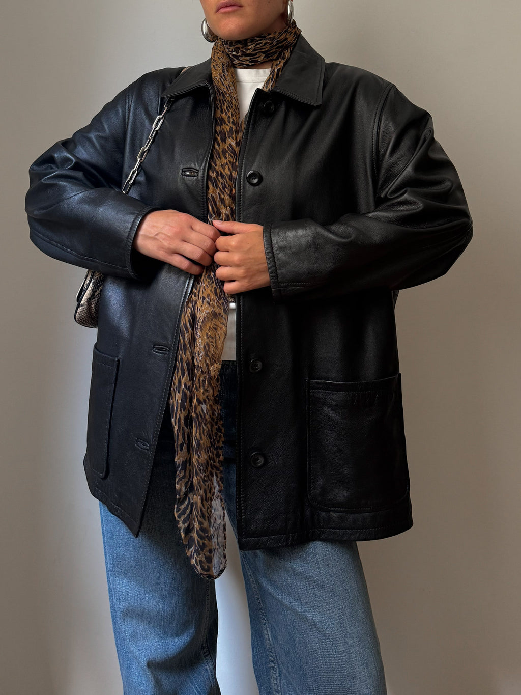 Real leather black jacket