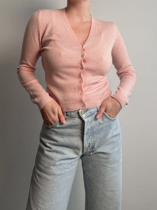 Pure cashmere pink cardigan