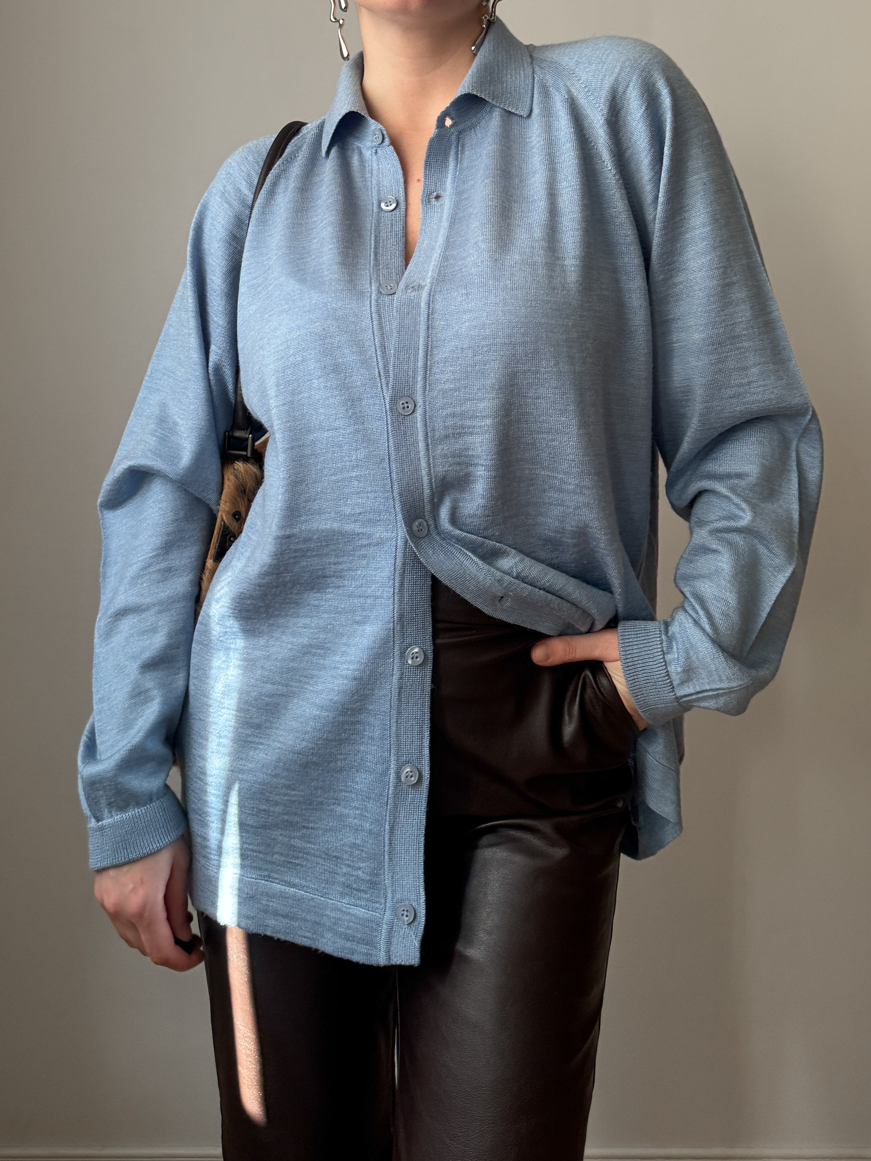 Pure merino wool sky cardigan