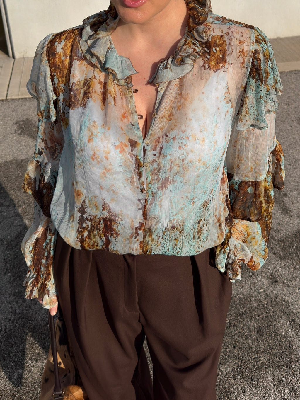 Pure viscose romantic blouse