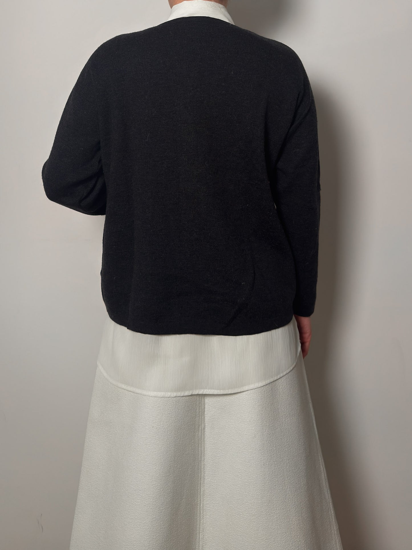 Pure merino wool anthracite cardigan