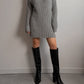 Pure wool grey long sweater