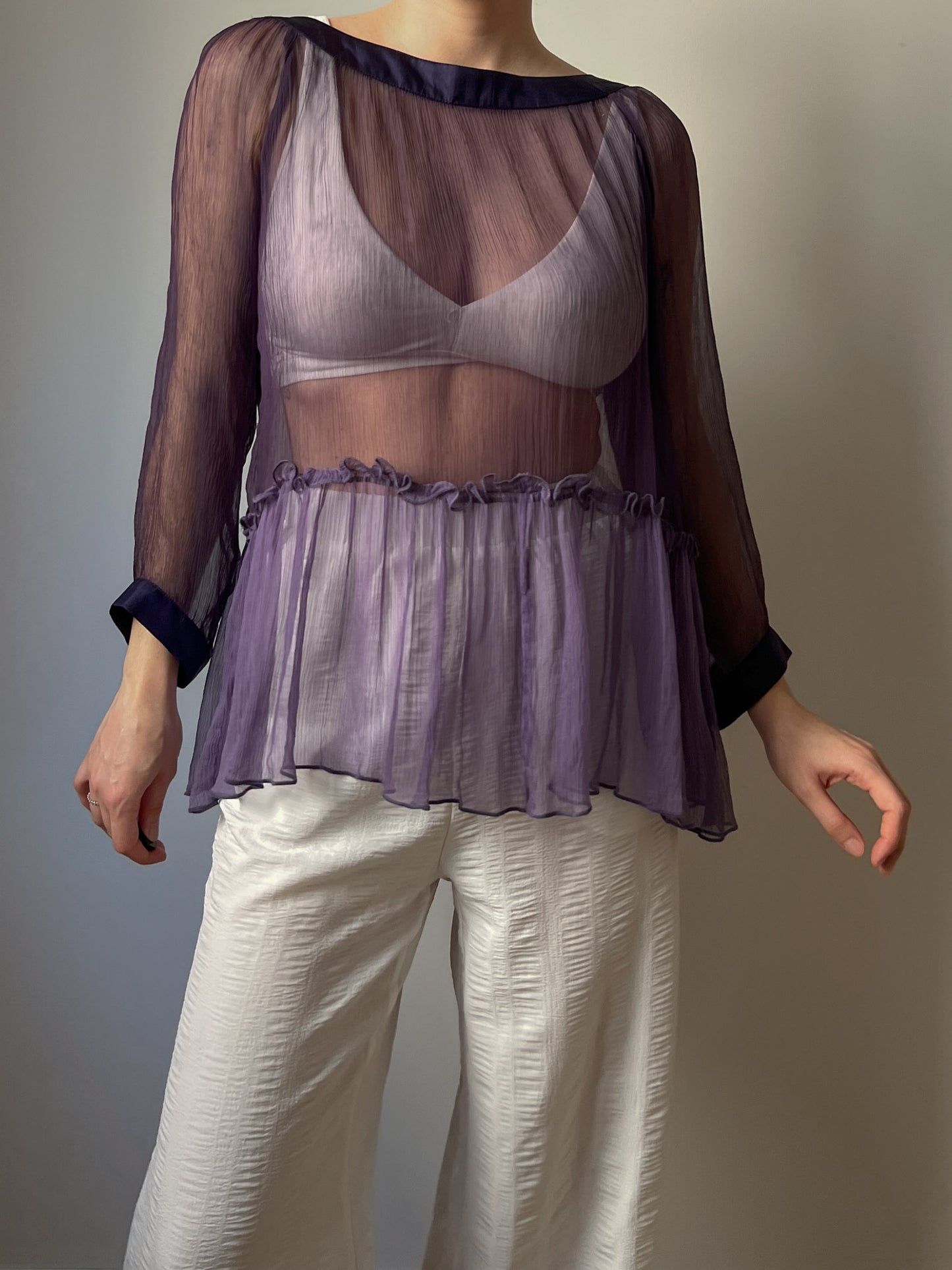 Seventy pure silk purple blouse