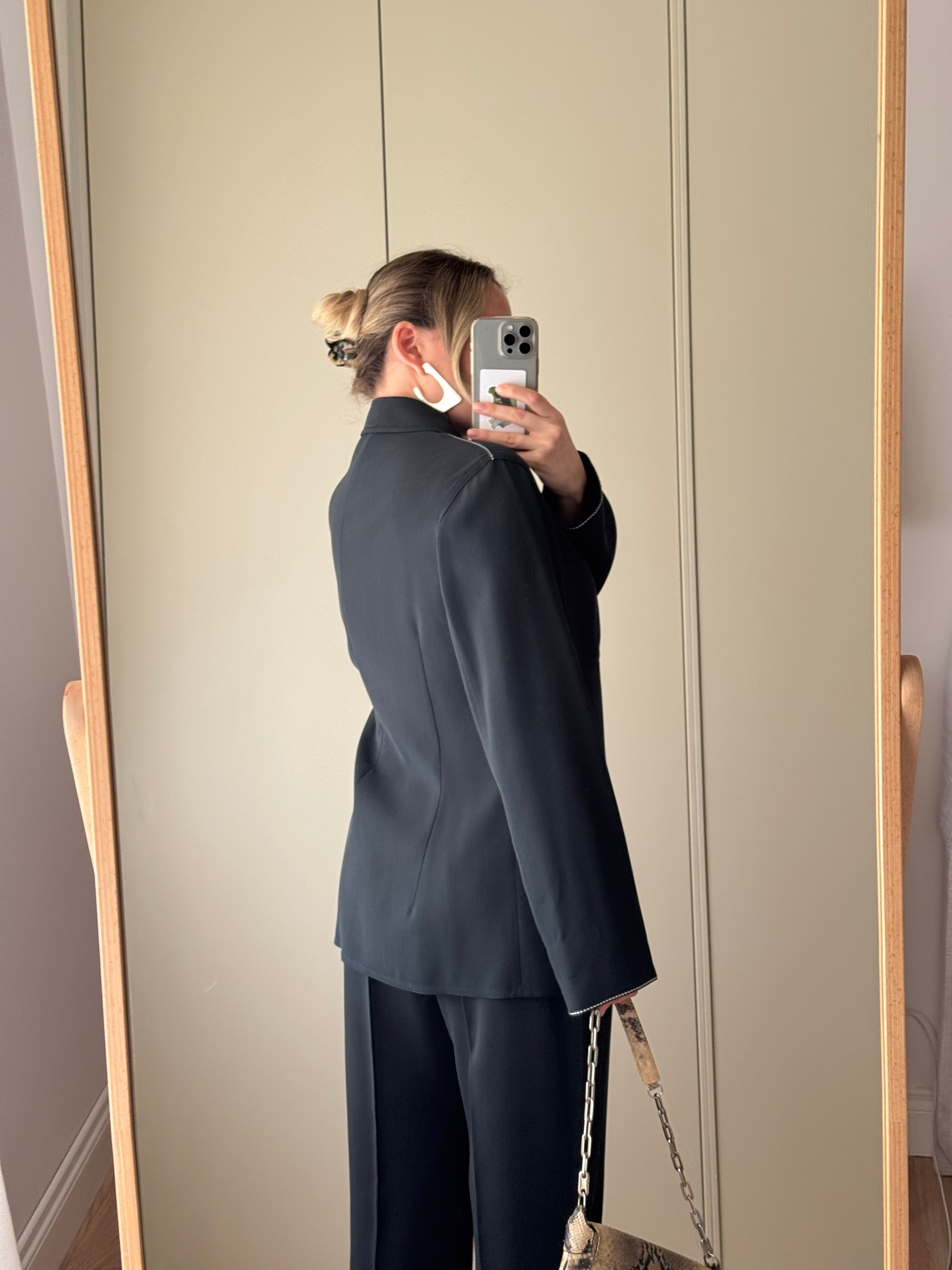 Blue Suit with Contrast Stitching