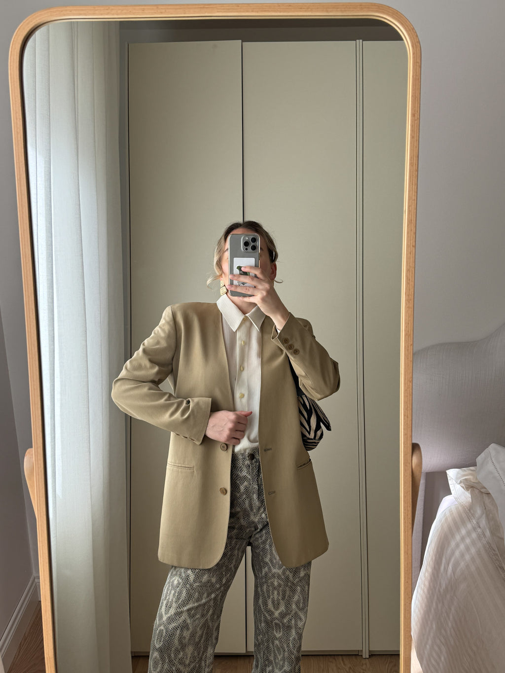Viscose blend camel blazer
