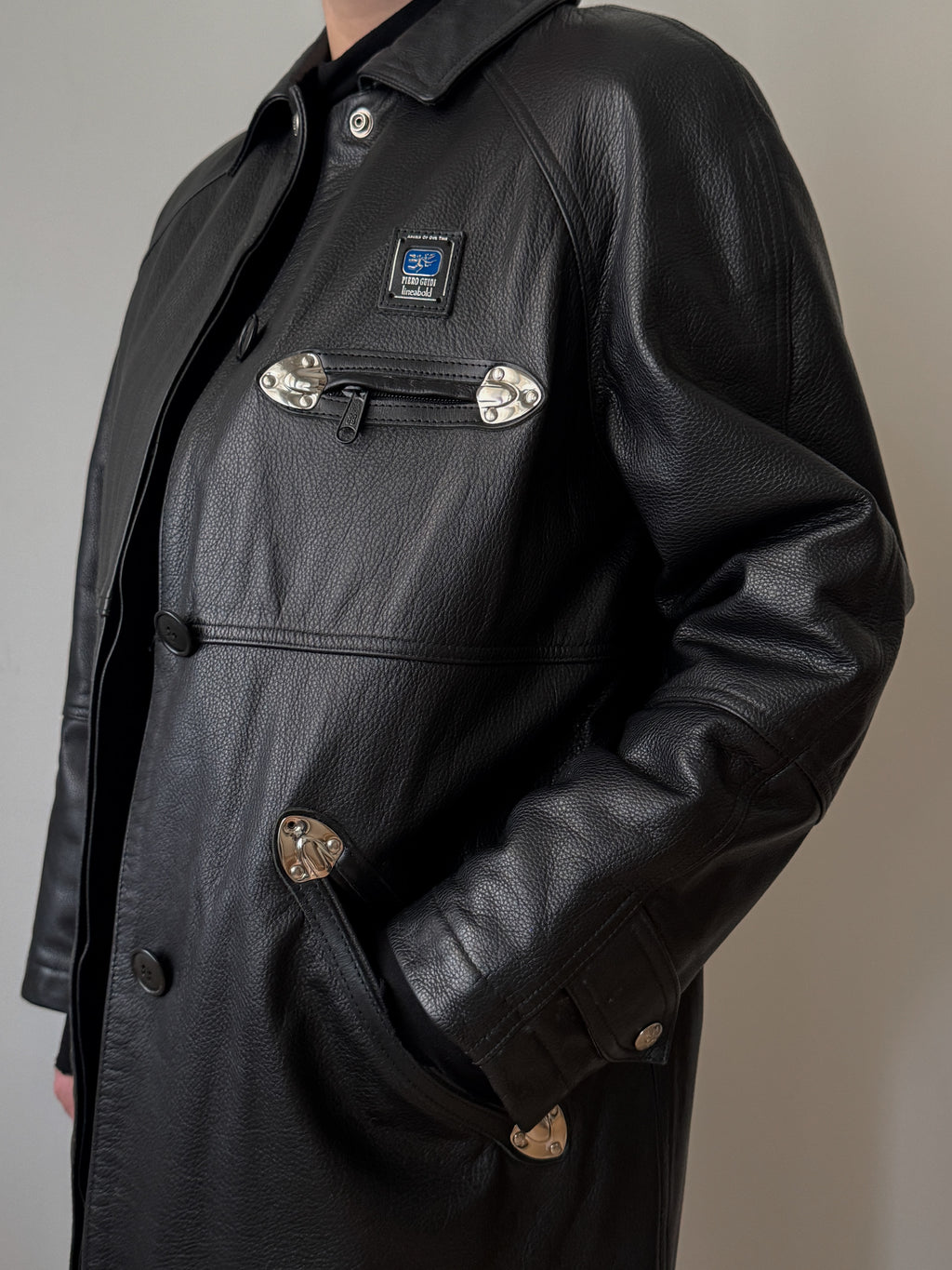 Piero Guidi leather black jacket