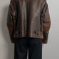 Genuine leather biker jacket