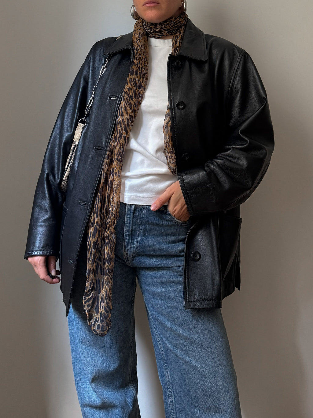 Real leather black jacket