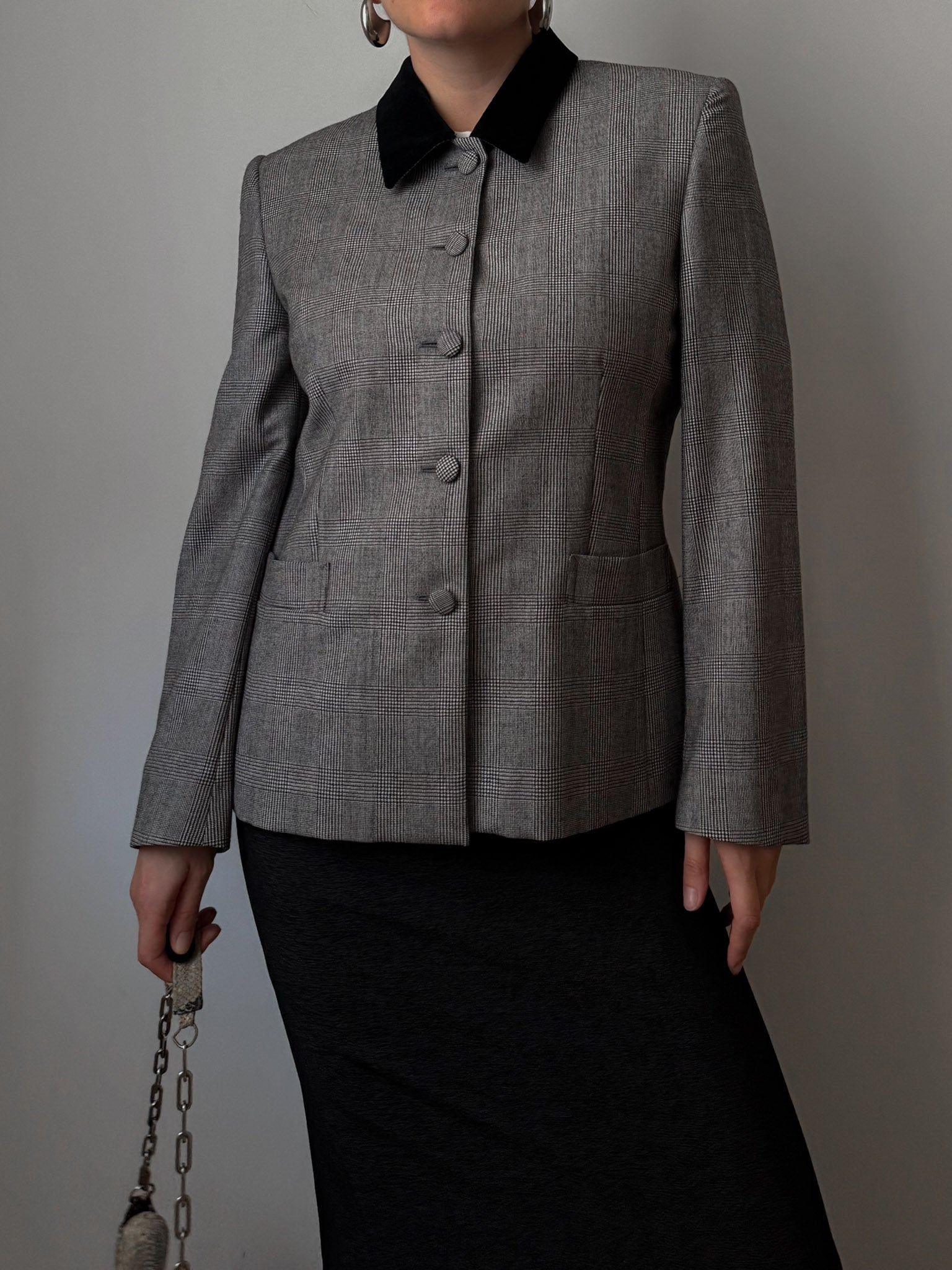 Pure wool check jacket