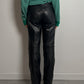 Real leather black pants