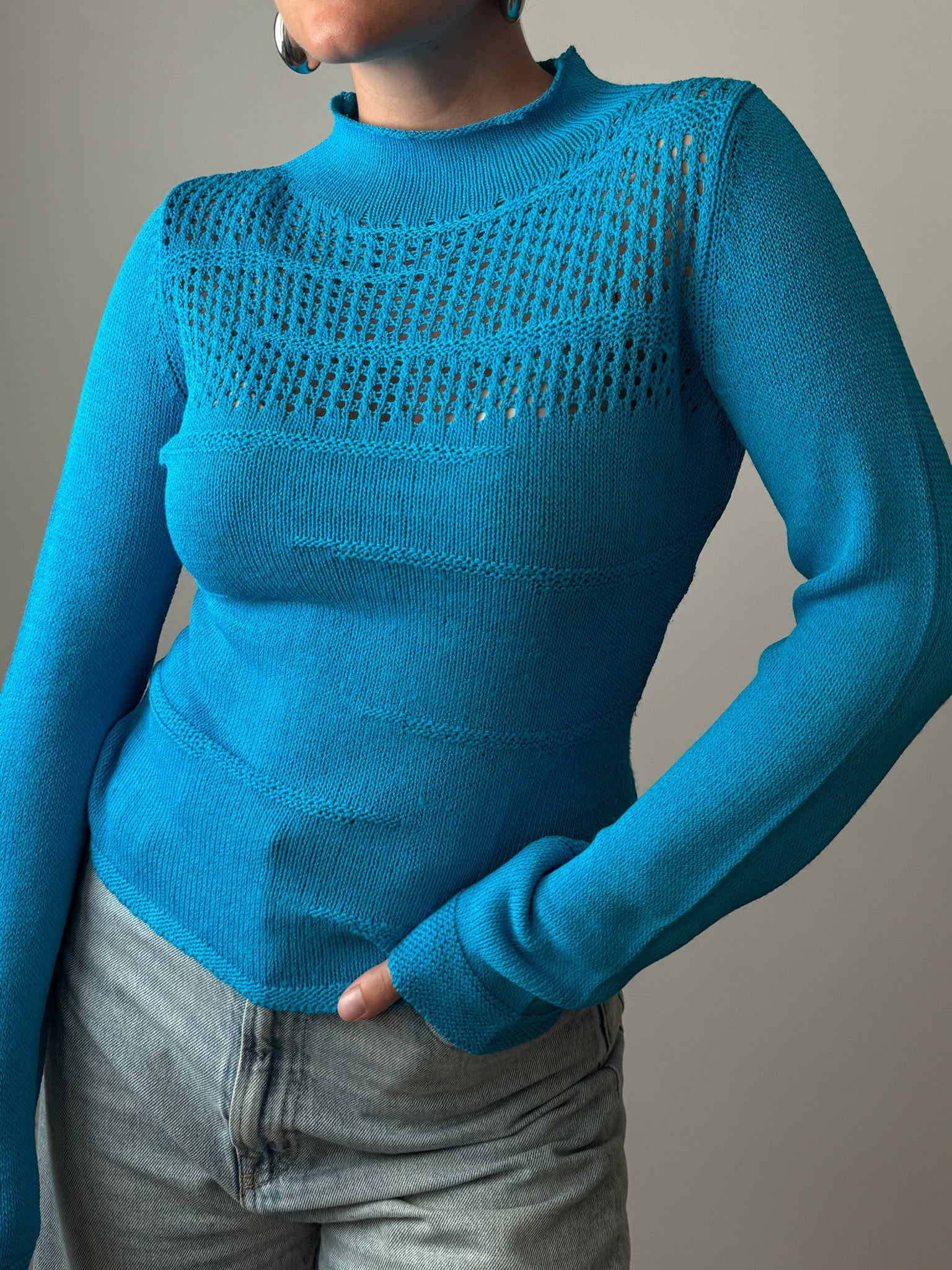 Rayon viscose blue top