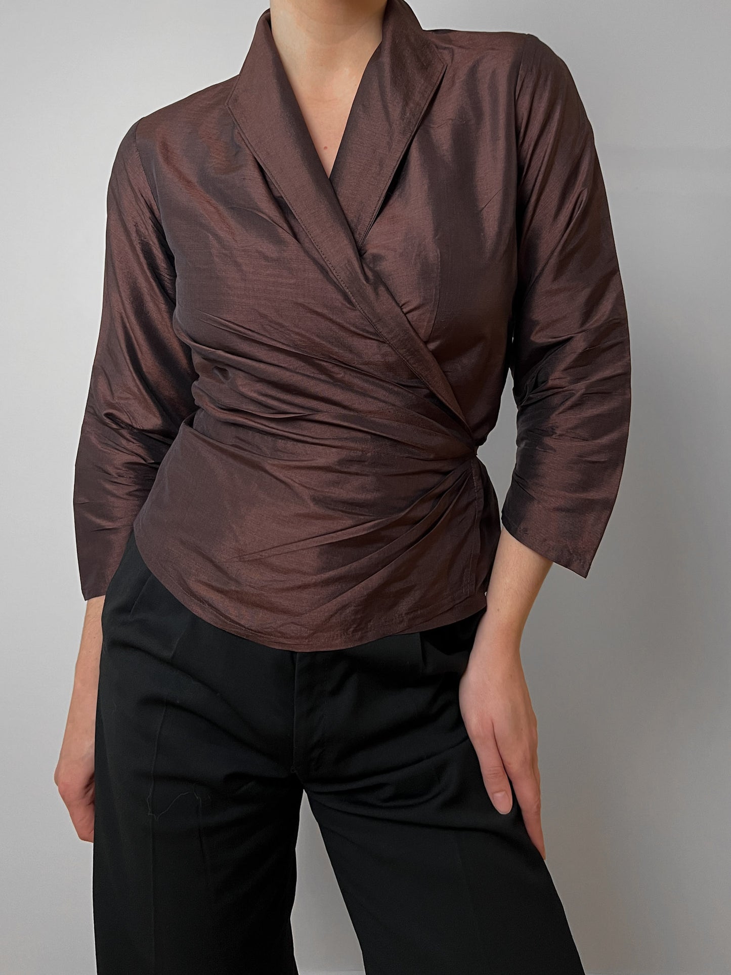 Pure silk brown blouse