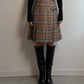 Pure wool pleated tartan skirt