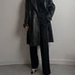 Real leather black trench