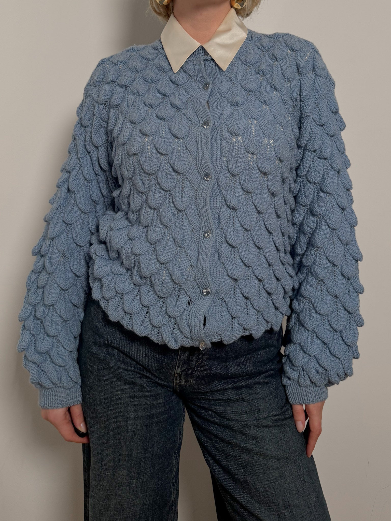 Pure wool sky cardigan