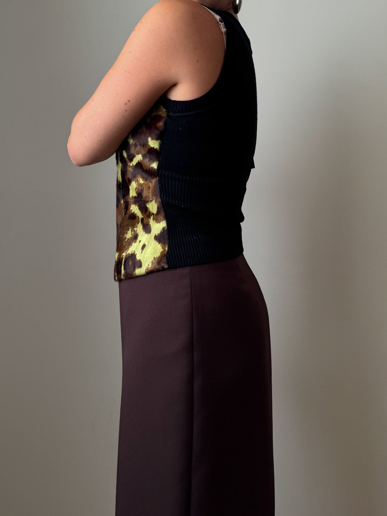 Fur animalier top