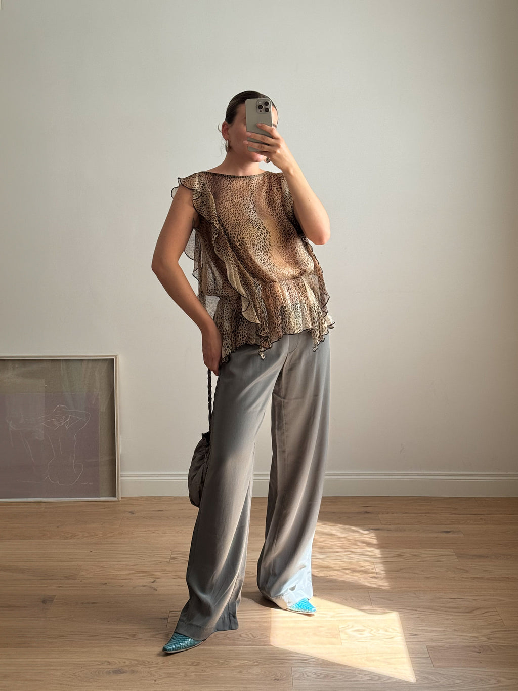 Pure viscose animalier top