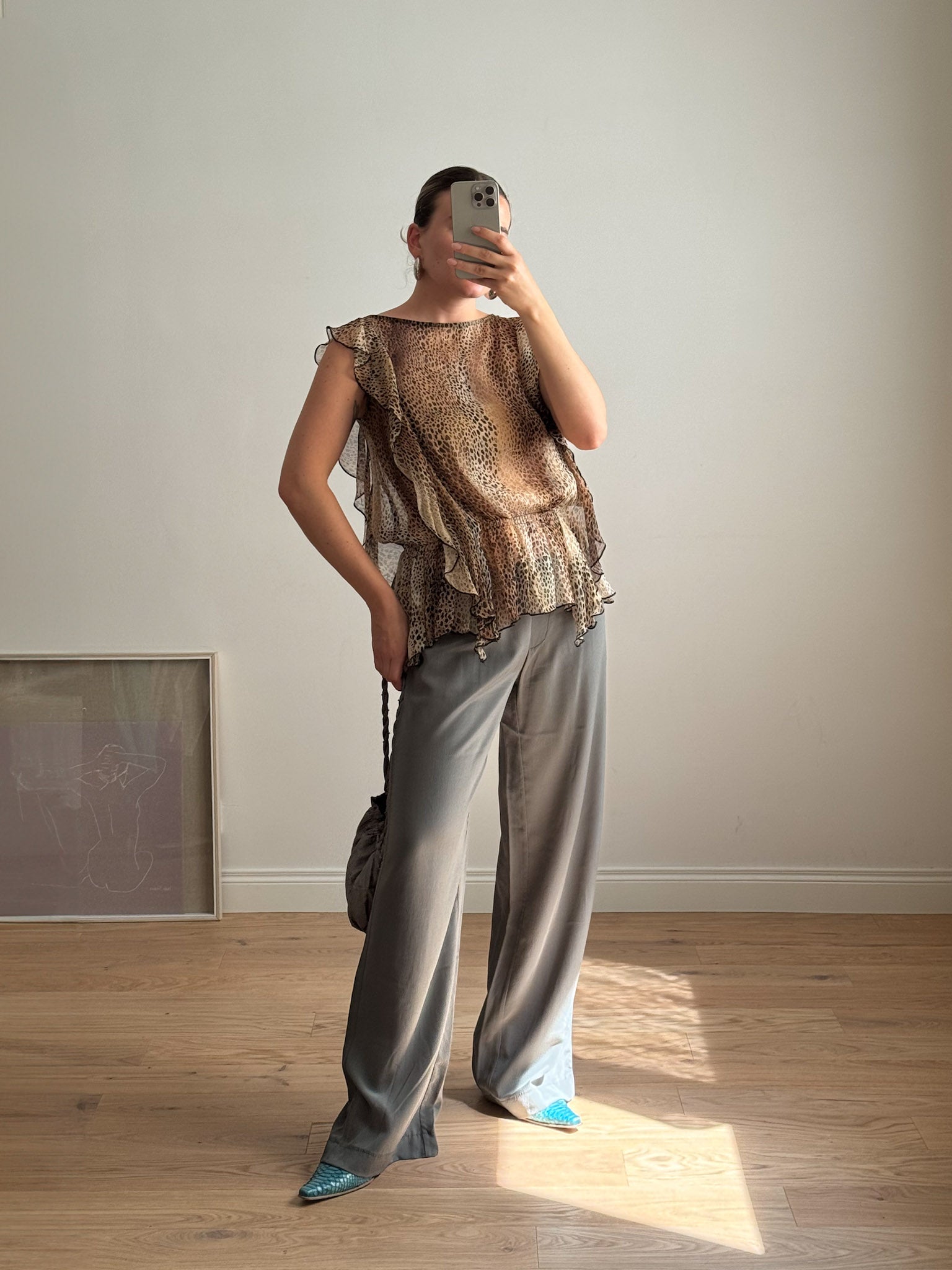 Pure viscose animalier top