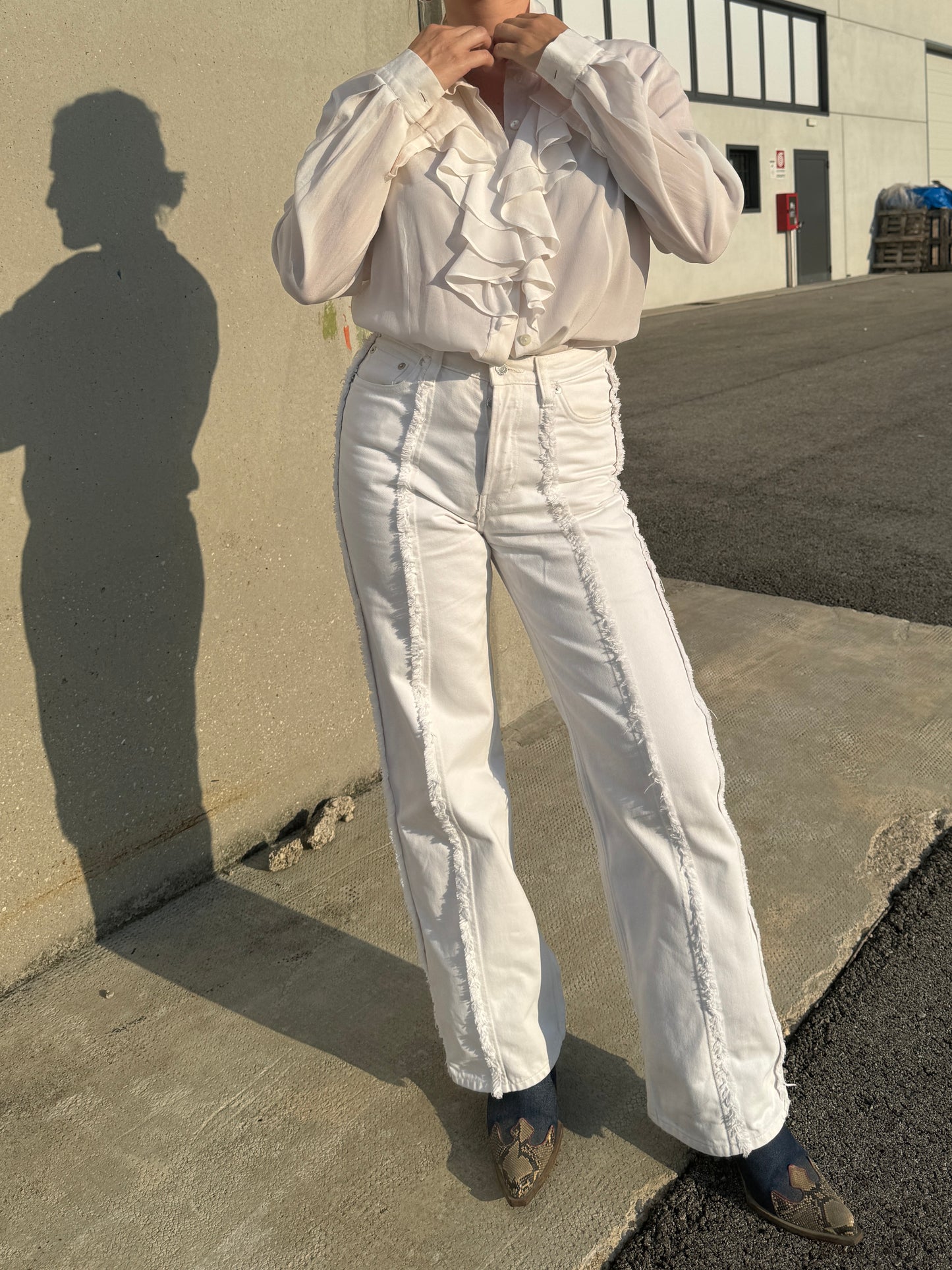 Silk blend ivory blouse