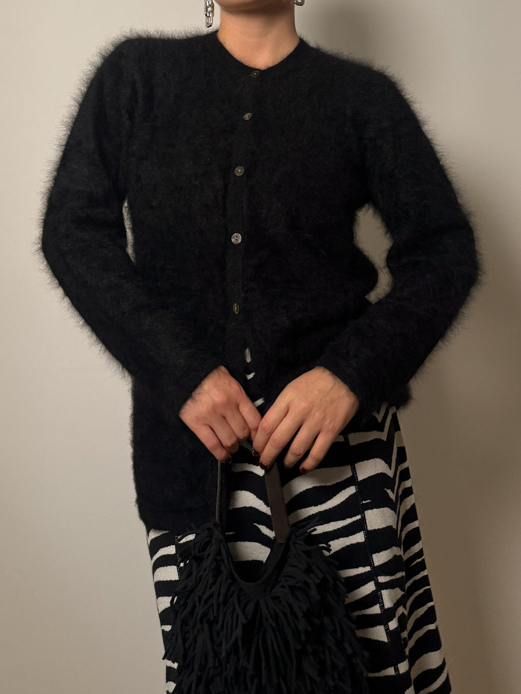 Angora black cardigan