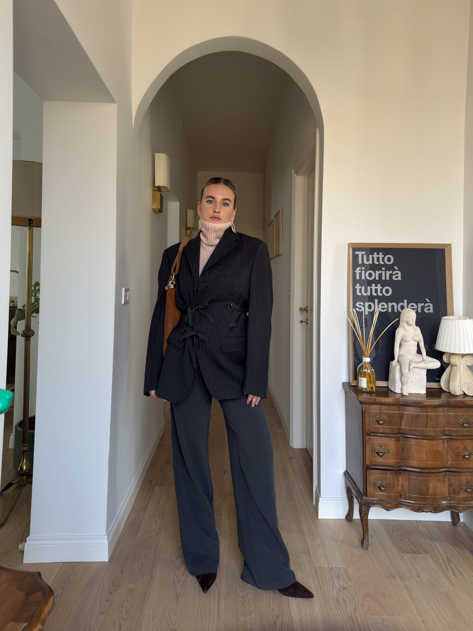 Brando pinstriped anthracite wool (M&s)