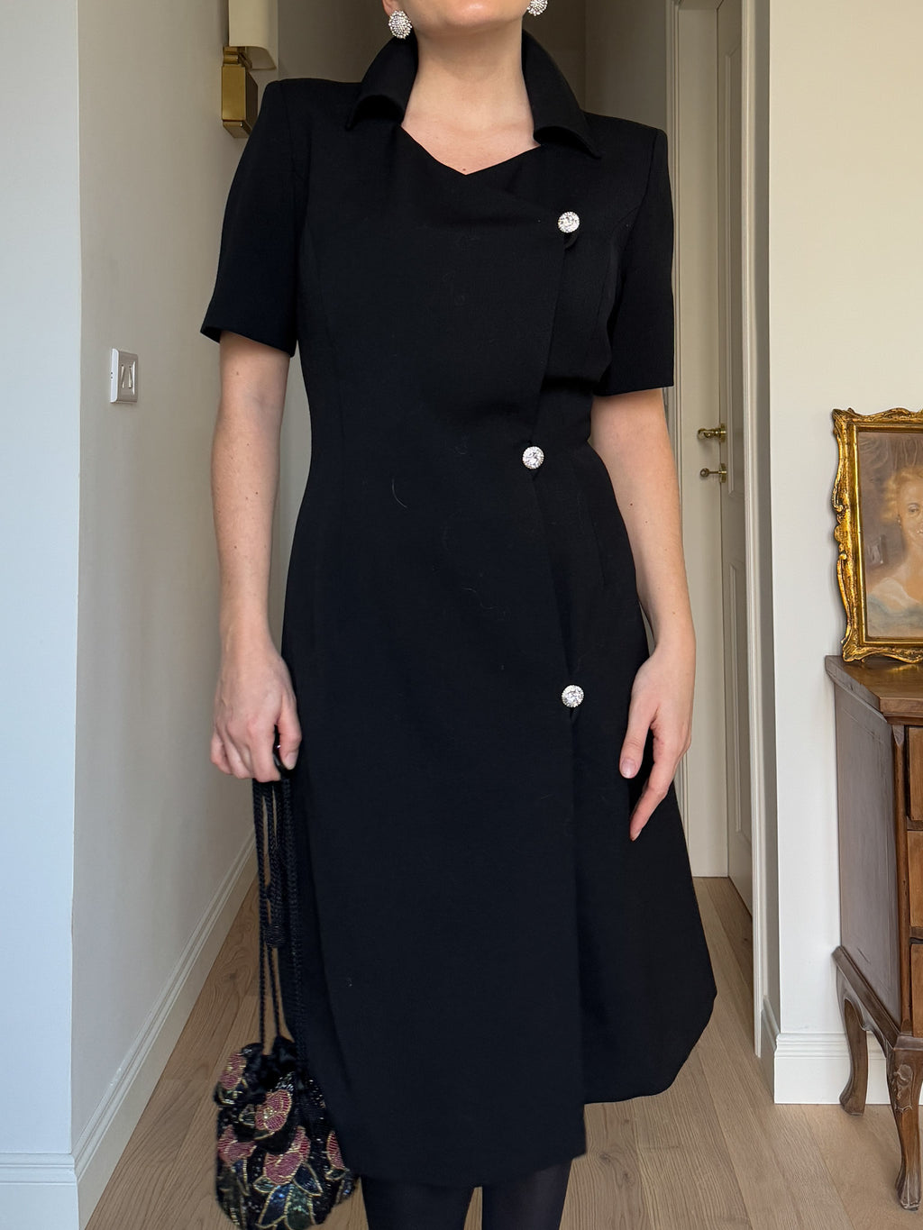 Pure wool black dress