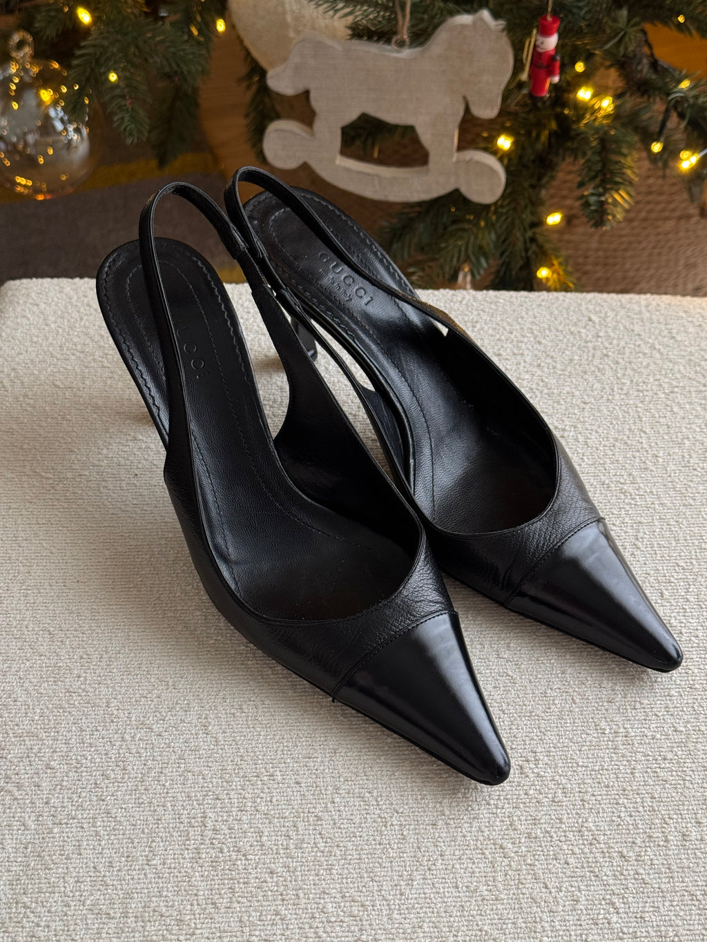 Gucci real leather slingback