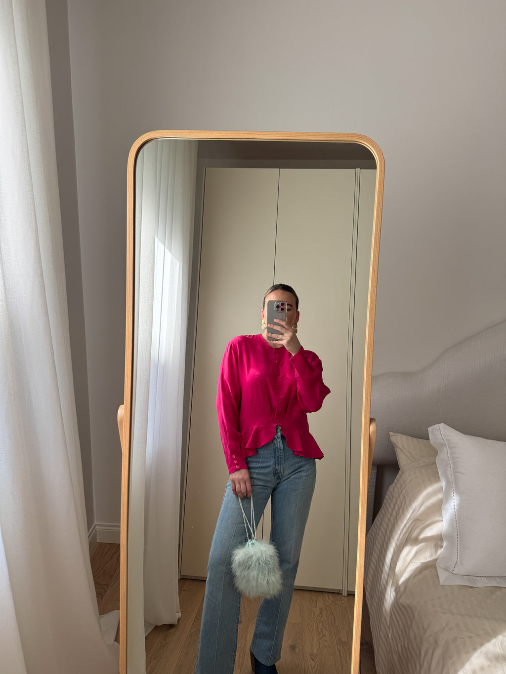 Pure silk cyclamen blouse