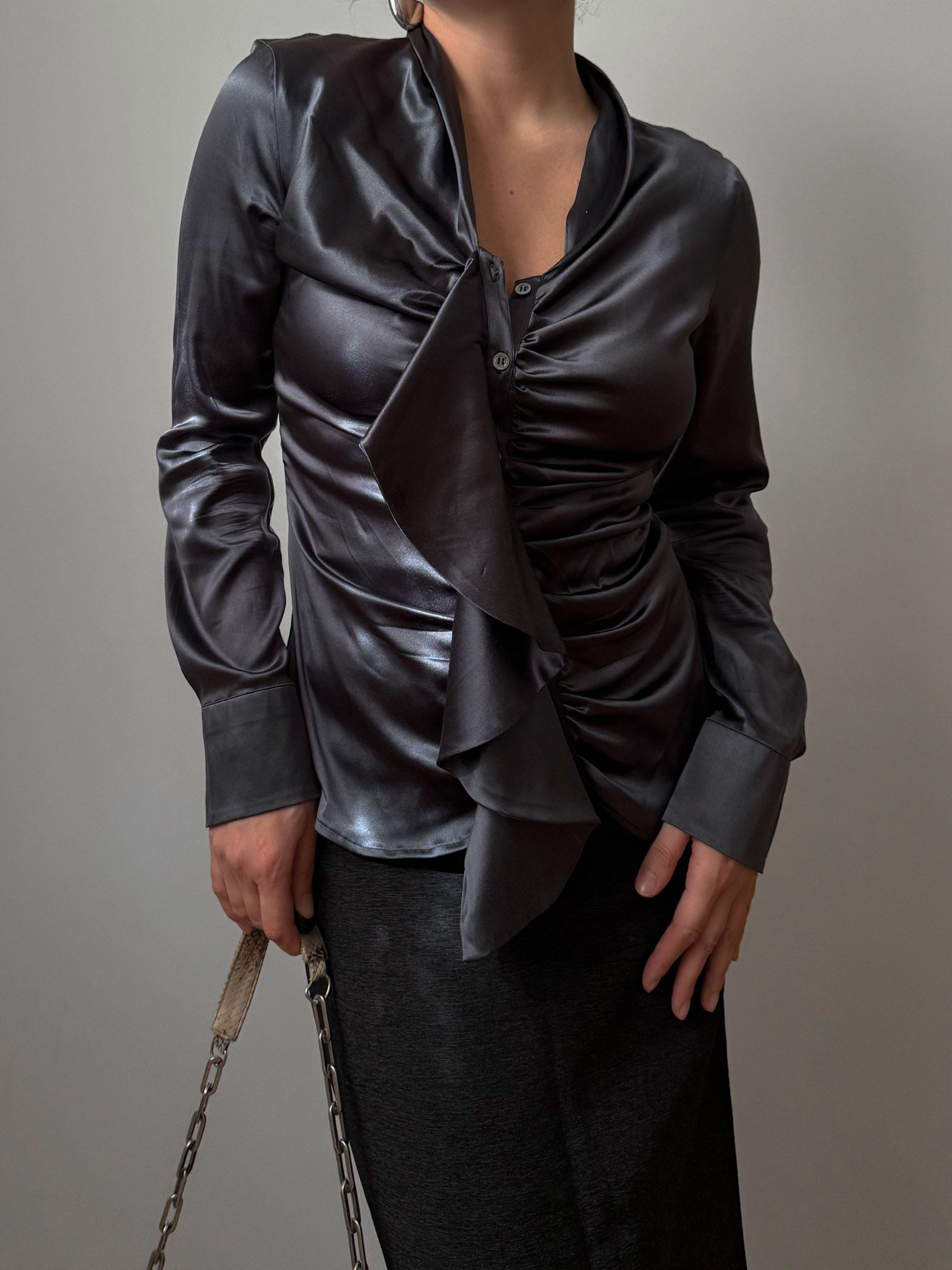 Silk grey blouse