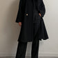 Wool and cashmere black coat