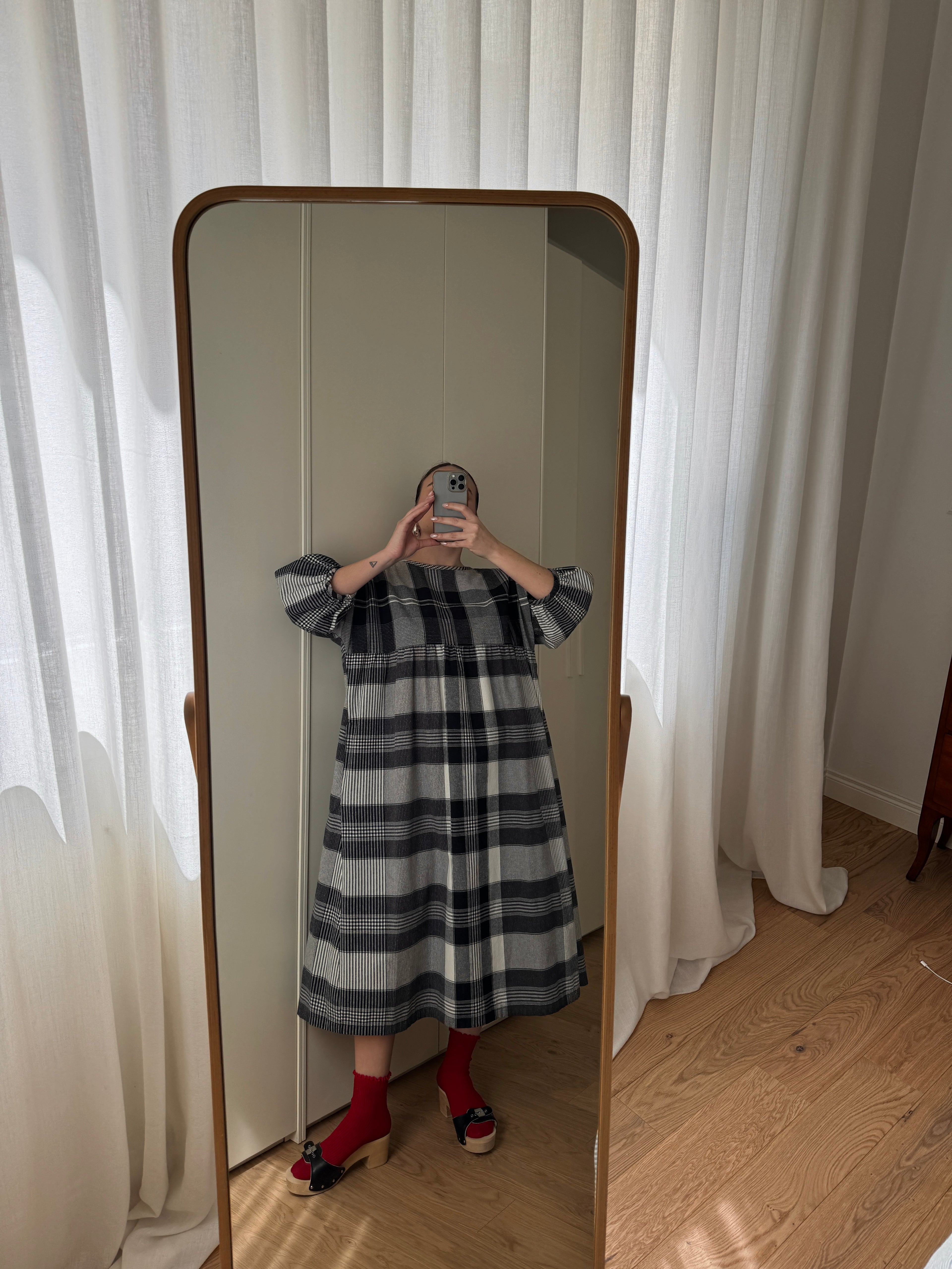 Abito in cotone a quadri