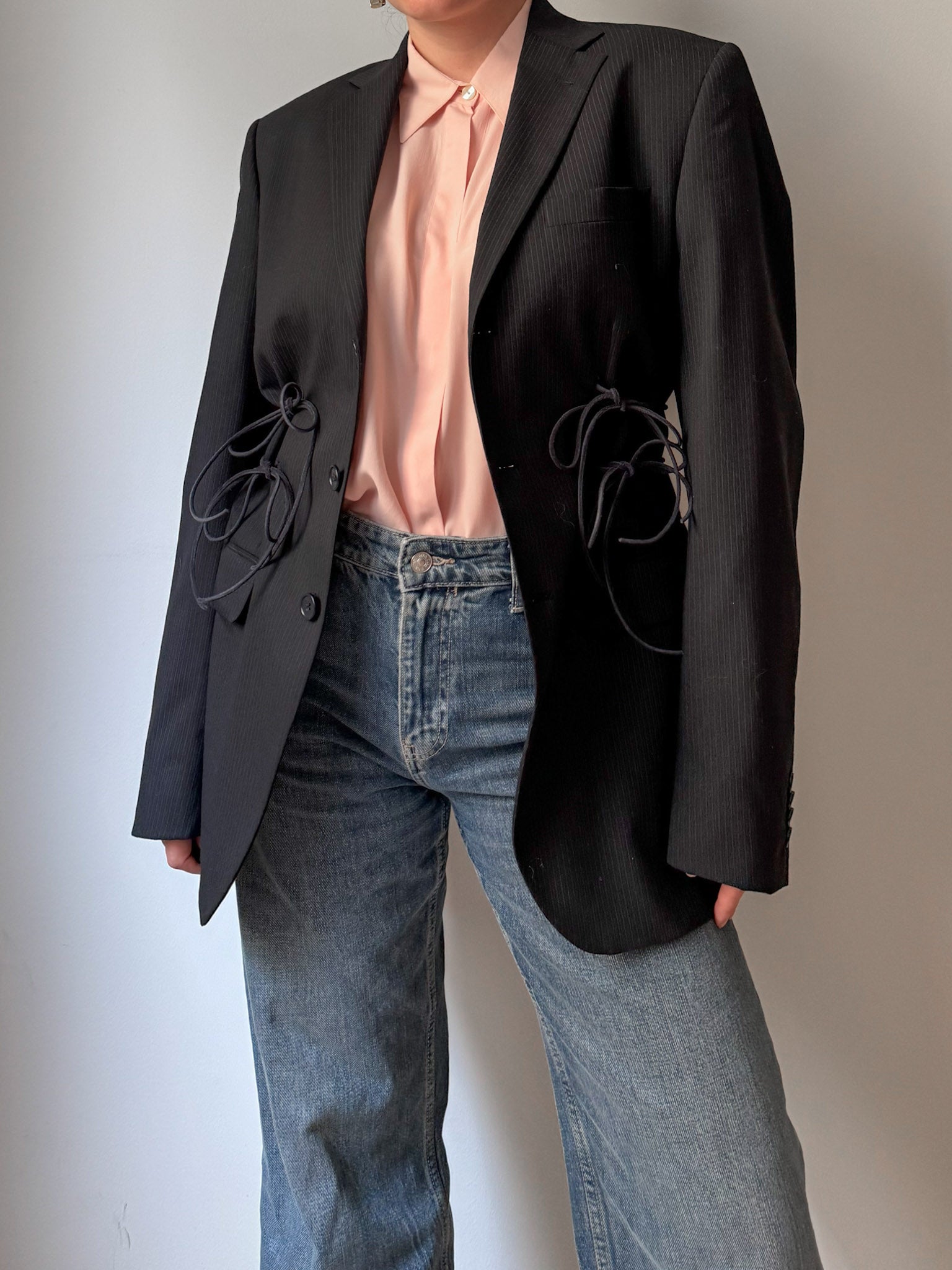 Brando pinstried dark blue blazer