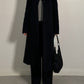 Wool and kid mohair black coat