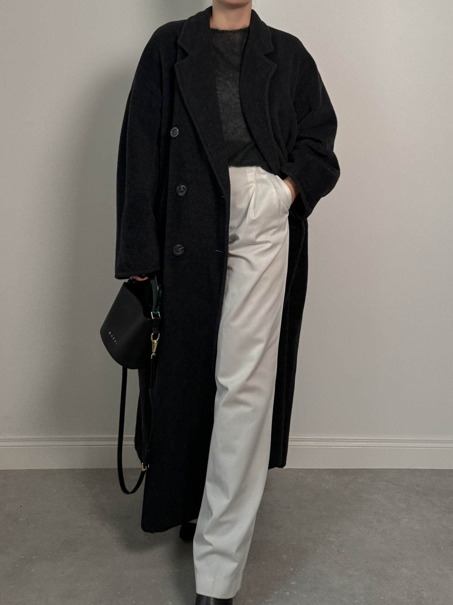 Persona wool and cashmere anthracite coat