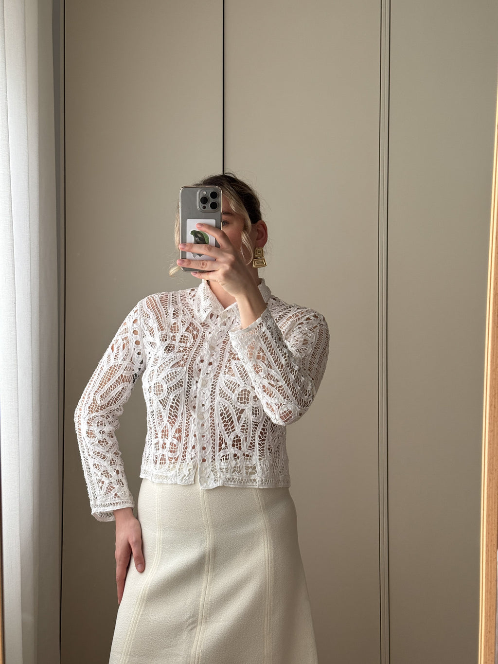 Cotton embroidered shirt