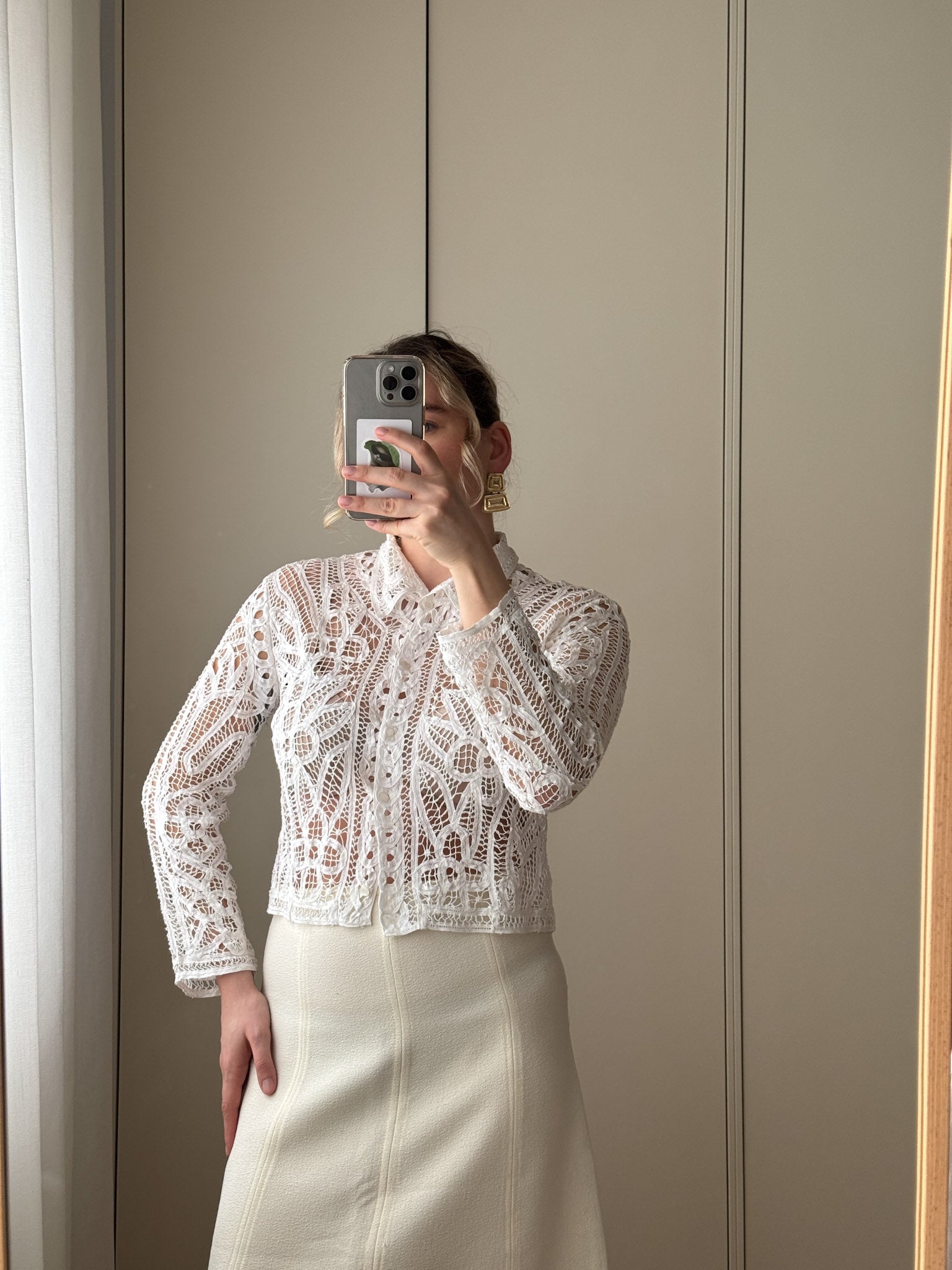 Cotton embroidered shirt