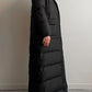 Real down black long puffer