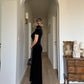 Pure velvet black long dress
