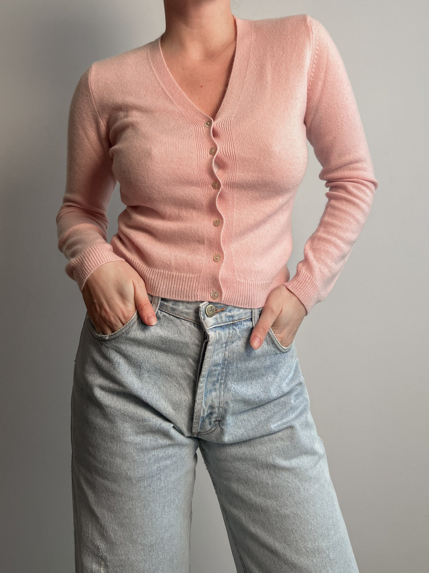 Pure cashmere pink cardigan