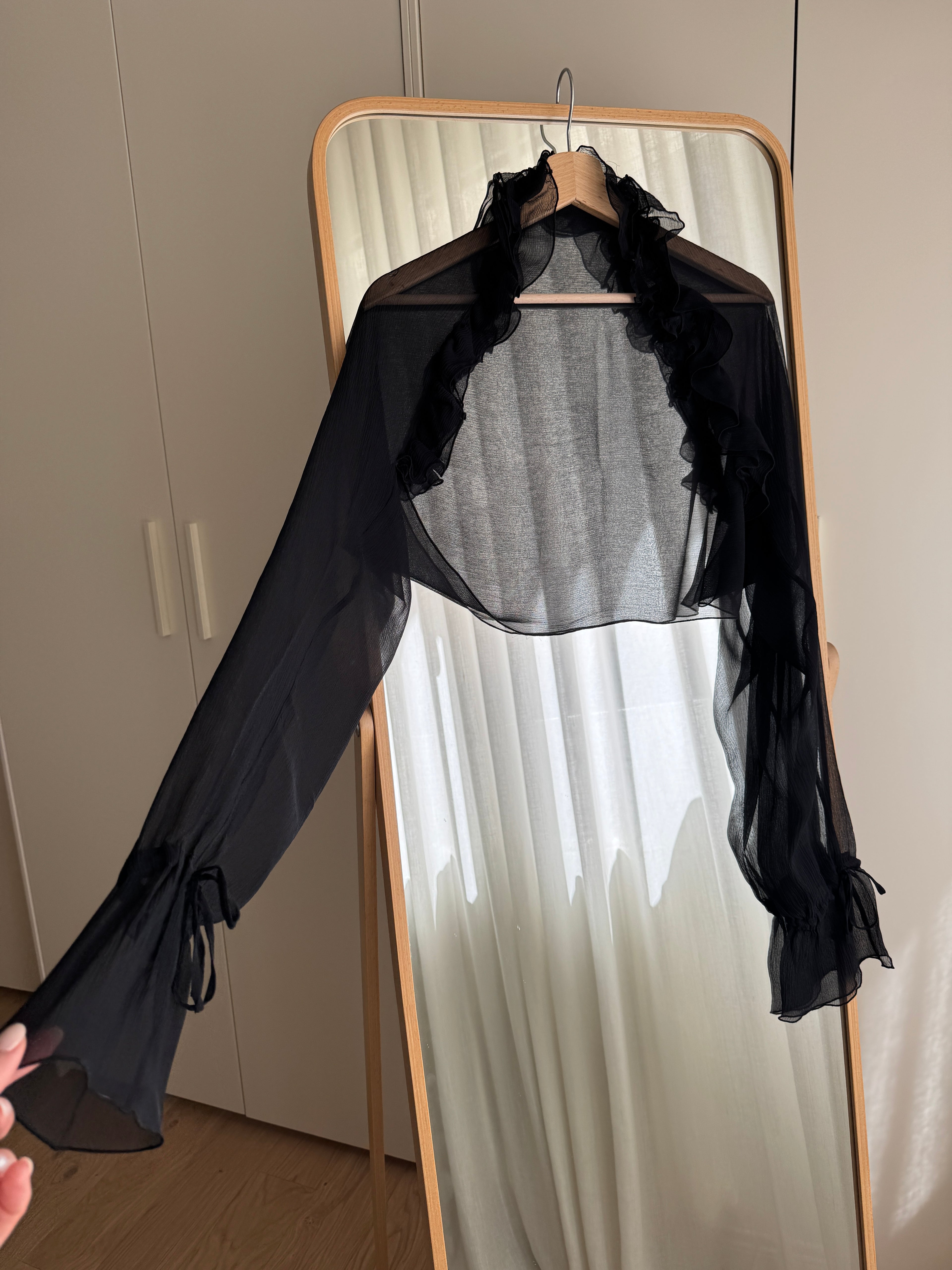 Bolero in pura seta nero