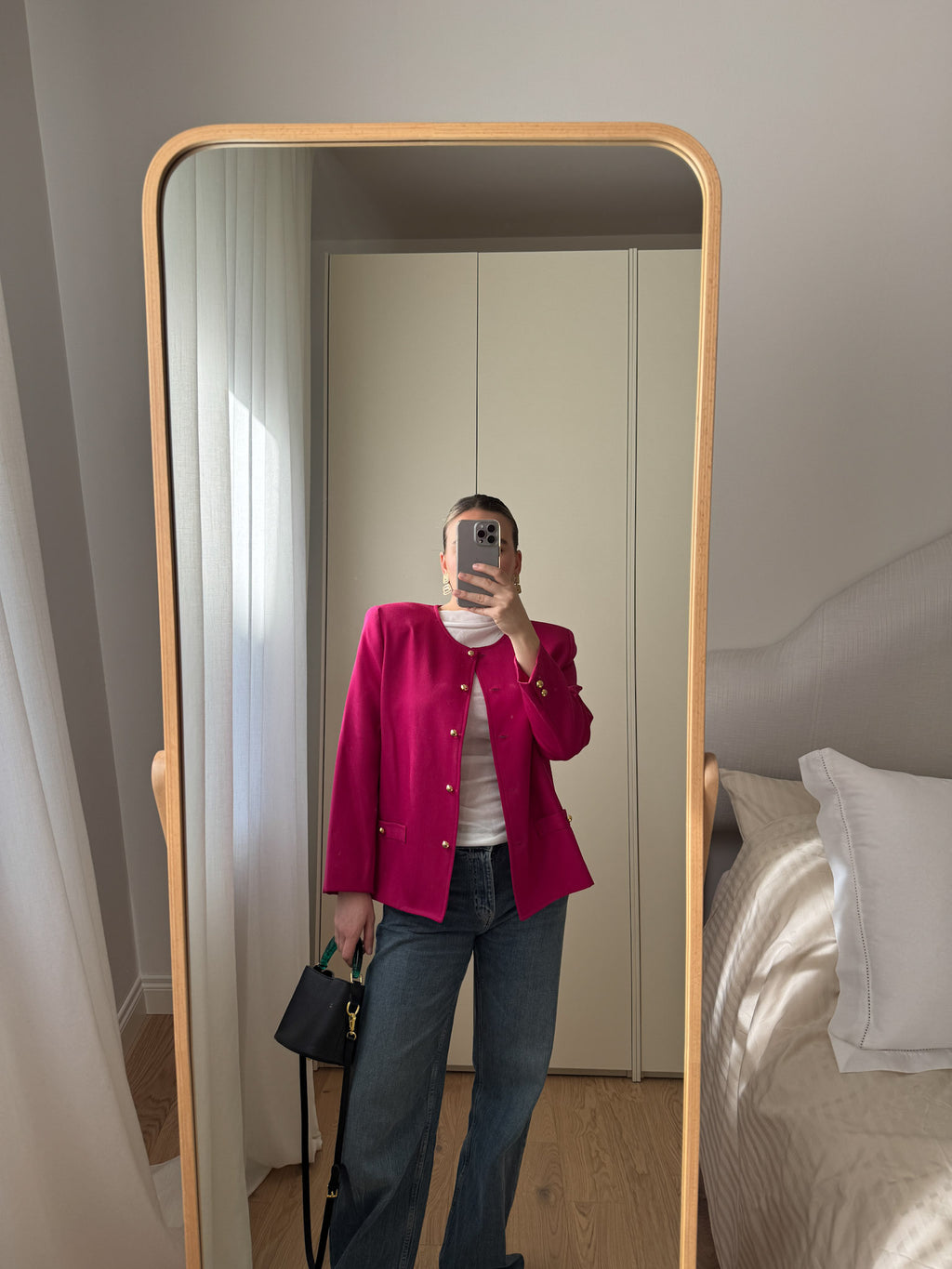 Pure wool cyclamen jacket