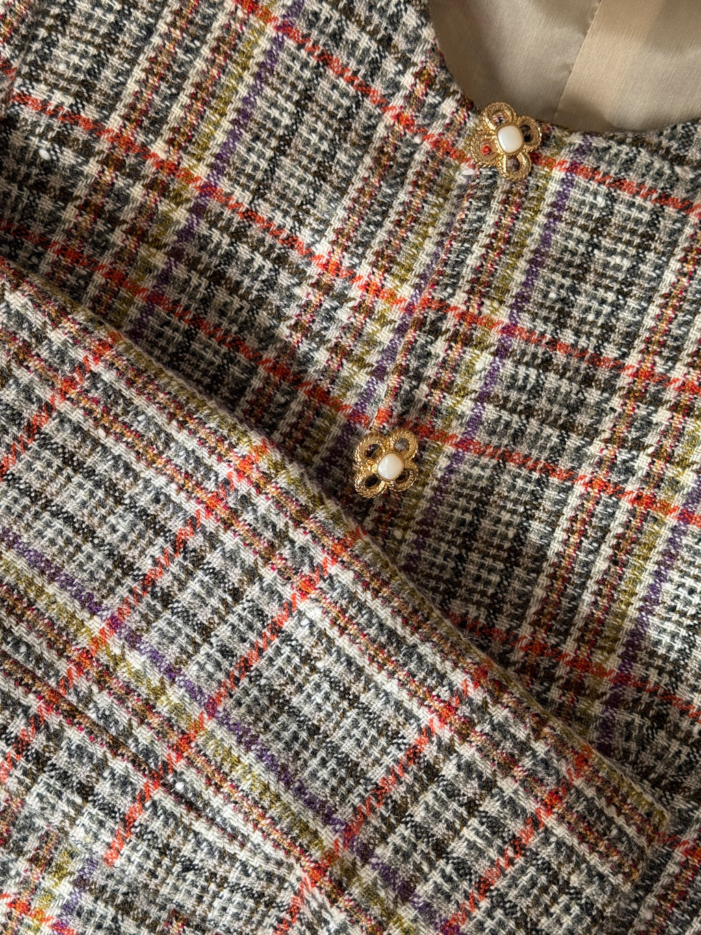 Pure wool tweed check jacket