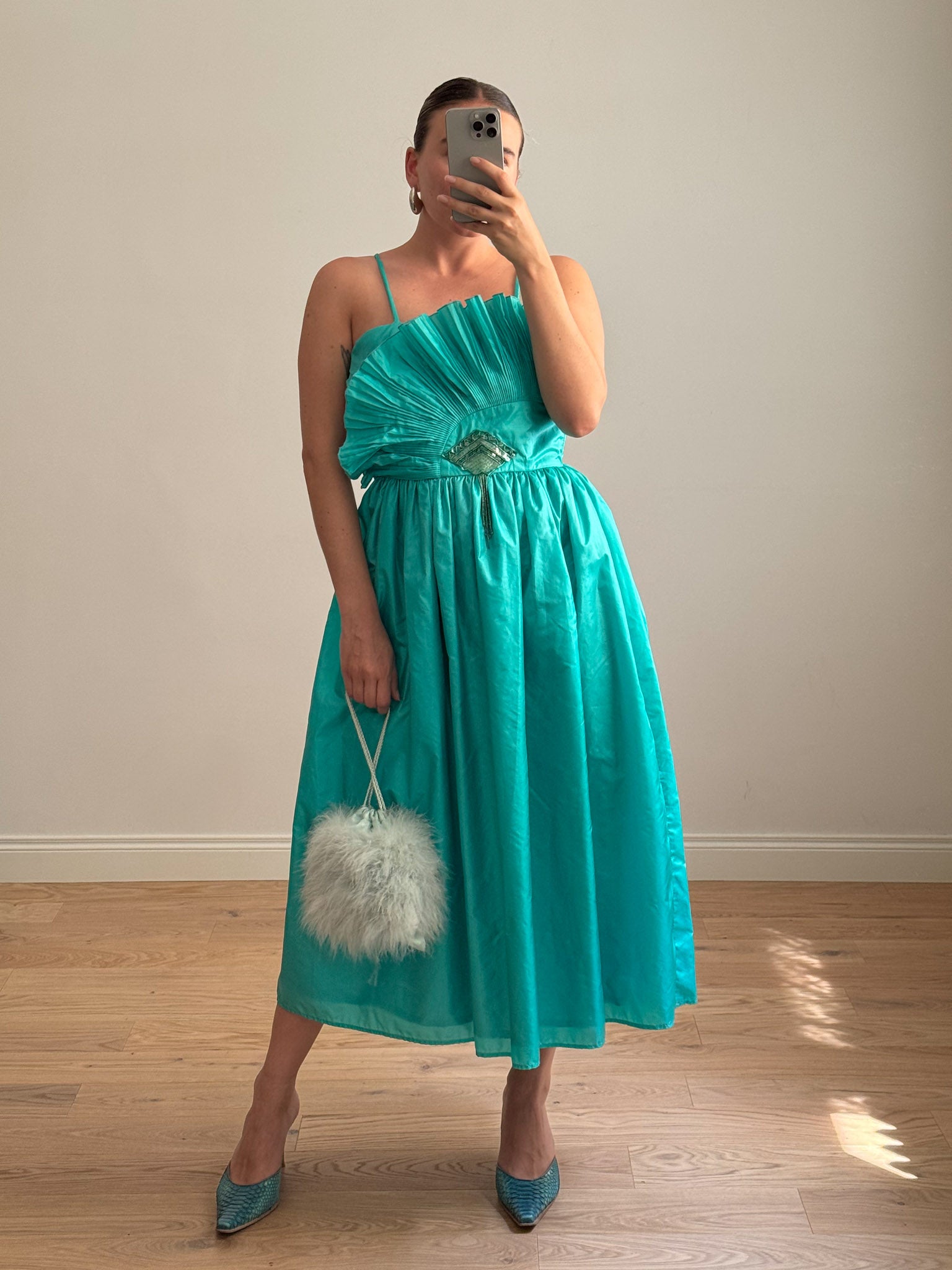 Turquoise shell dress