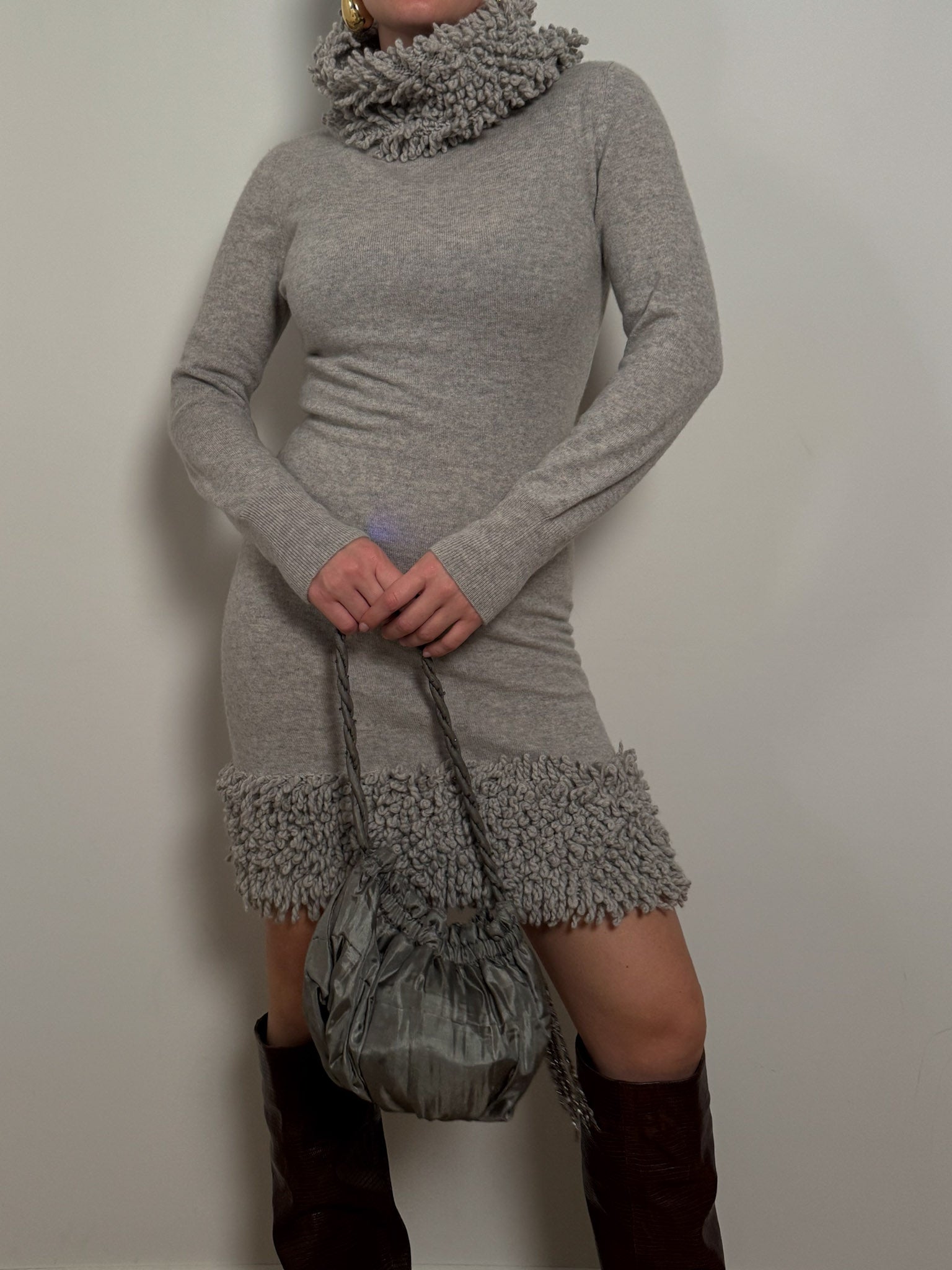 Pure cashmere grey dress