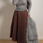 Pure virgin wool rust pleated skirt