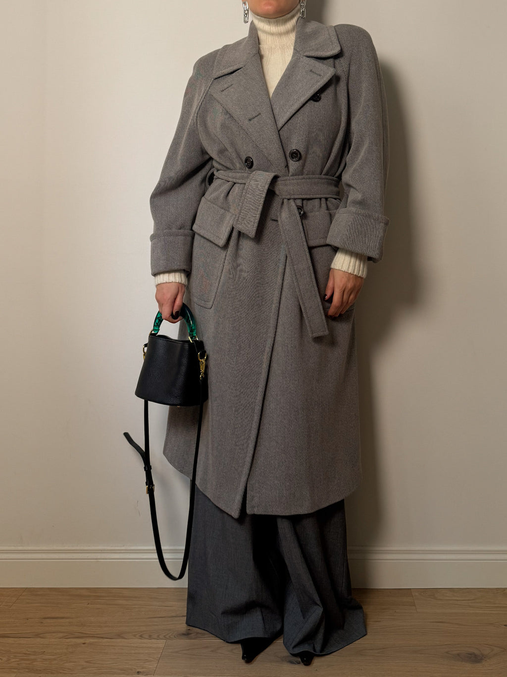 Pure wool twill coat