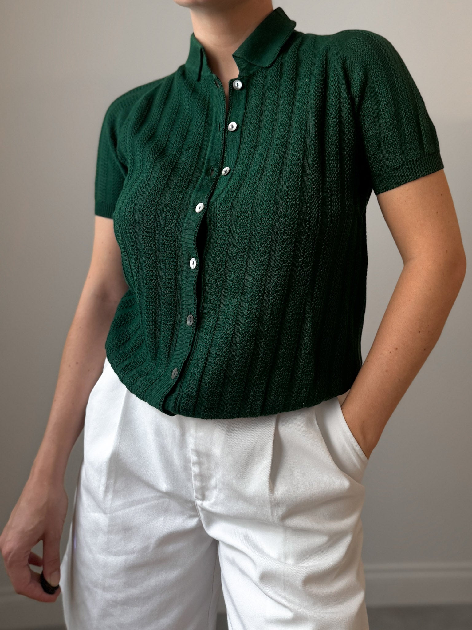 Pure cotton green polo