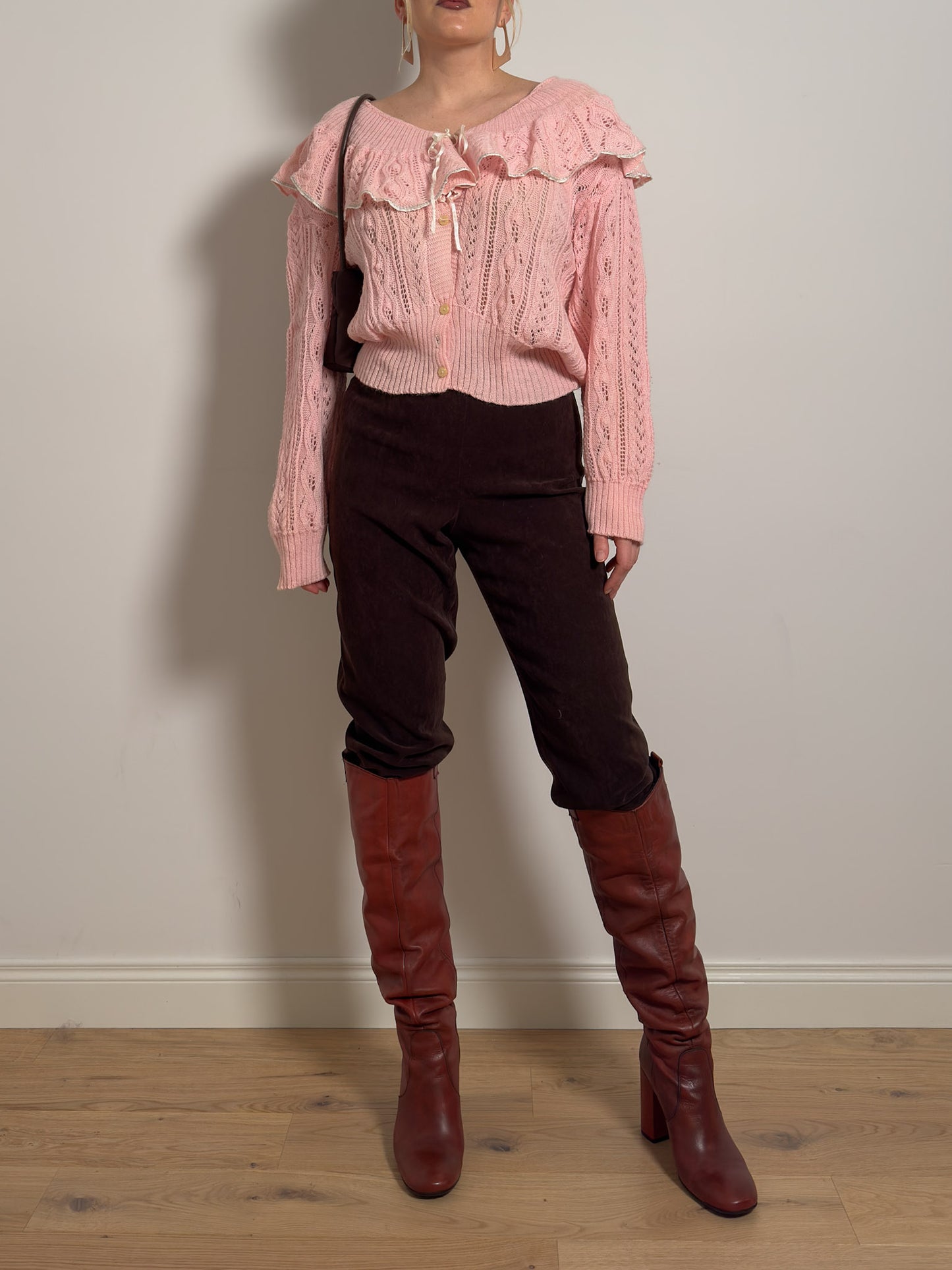 Pure wool pink cardigan